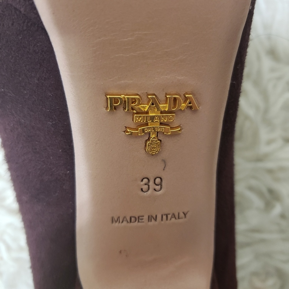 Prada Peep Toe Suede Pumps - Picture 8 of 8